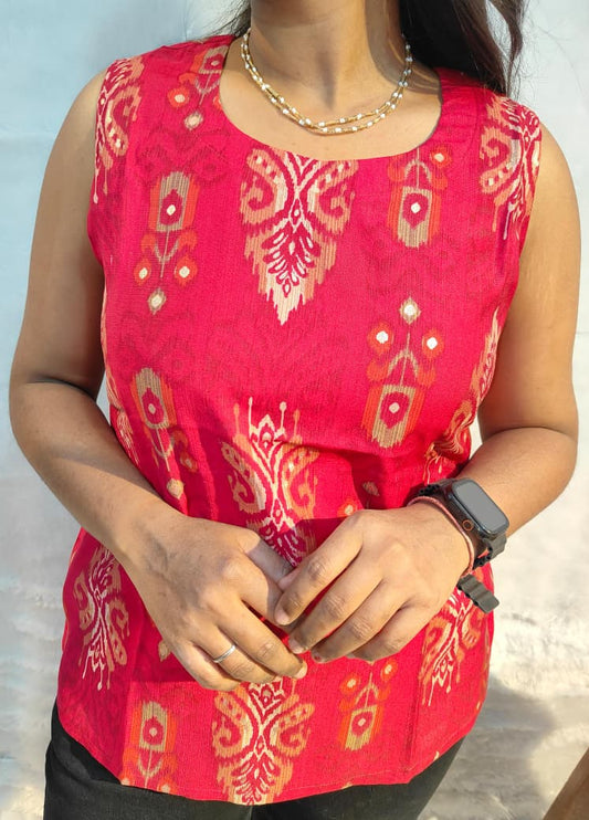 Ruby Ikat Vartican short kurti
