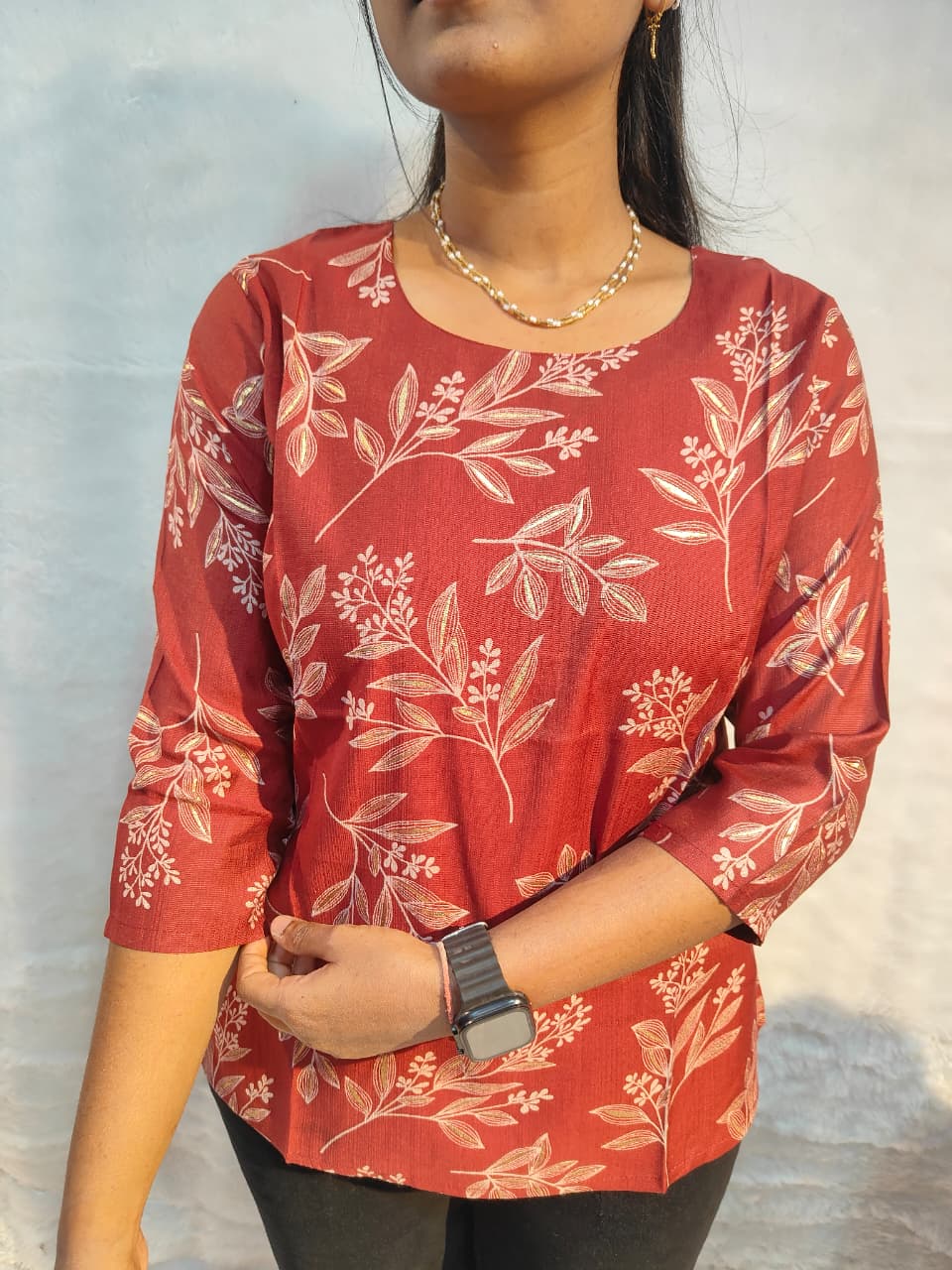 Rust bloom short kurti